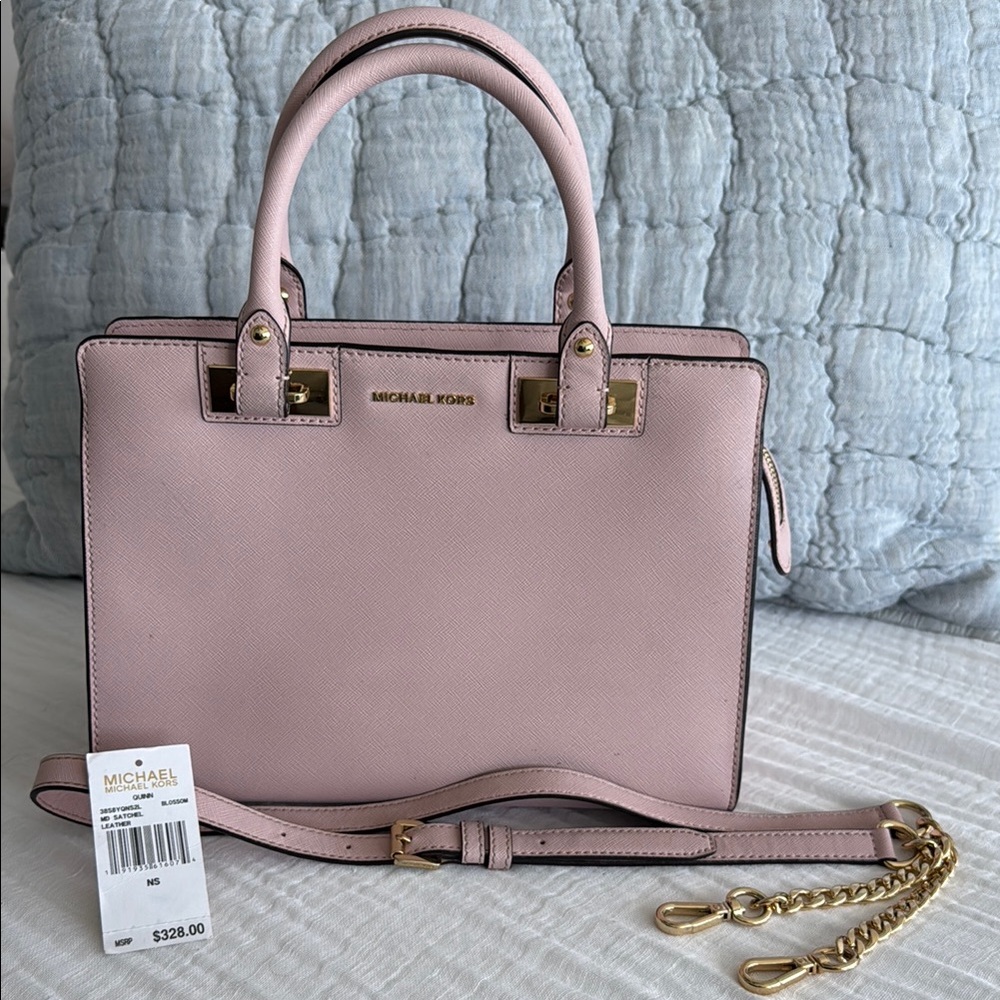 Michael Kors Pink Satchel with Gold Hardware